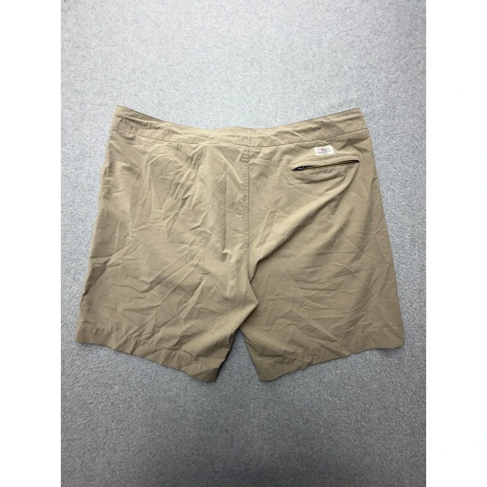 Faherty All Day Shorts Mens 40 Beige Chino 8 Inseam Drawstring Stretch Casual
